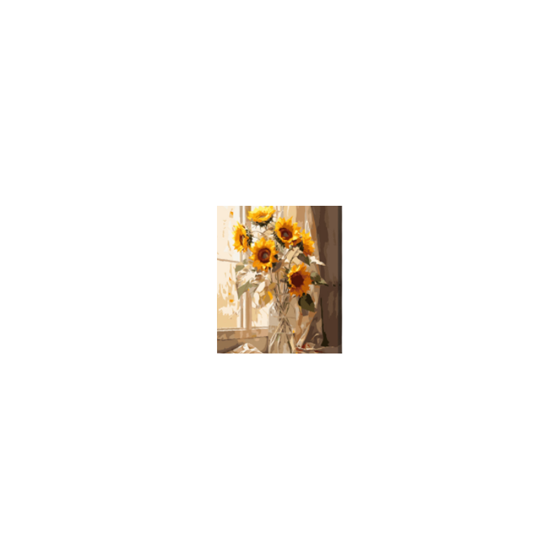 KIT PAINT BY NUMBERS CON BASTIDOR RESPLANDOR DE GIRASOLES 40X50